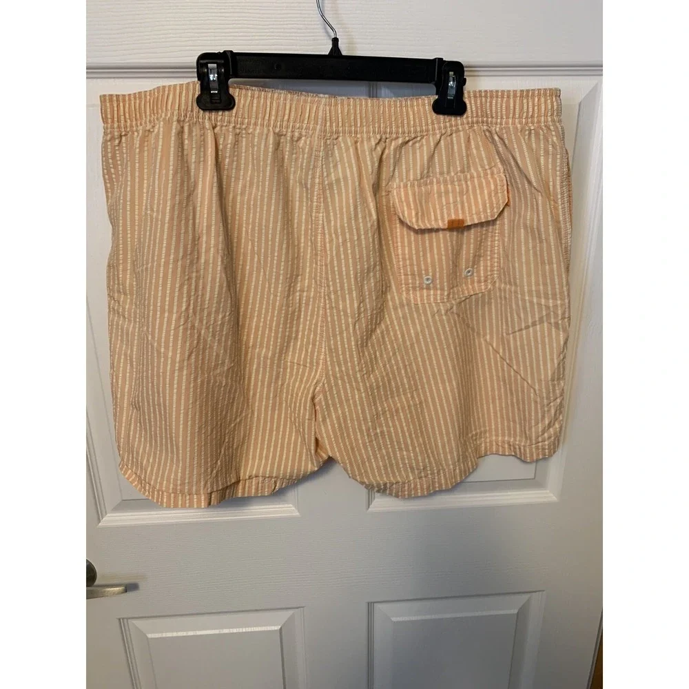 Tommy Bahama Mens Swim Trunks Relax Shorts‎ Peach / Orange Stripe Size XXL Lined